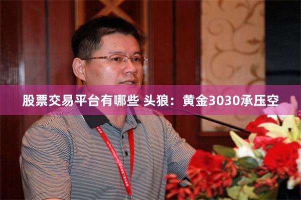 股票交易平台有哪些 头狼：黄金3030承压空