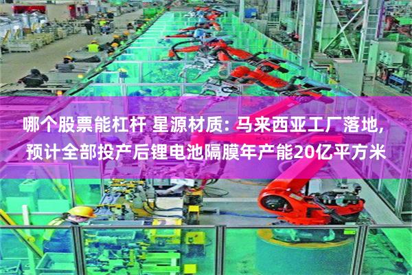 哪个股票能杠杆 星源材质: 马来西亚工厂落地, 预计全部投产后锂电池隔膜年产能20亿平方米